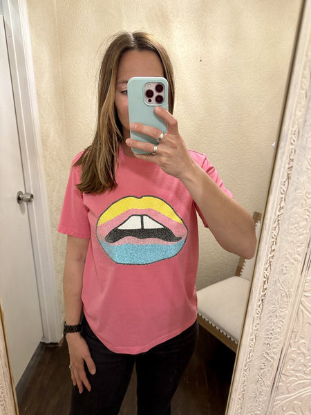 We Are The Others ' The Vintage' Rainbow Lips Graphic Tee