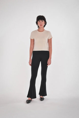 Paper Label 'Cassie' Cropped Tee - Oatmeal