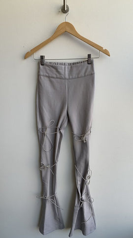 Maniere de Voir Grey Cord Tie Flared Pants - Size 6
