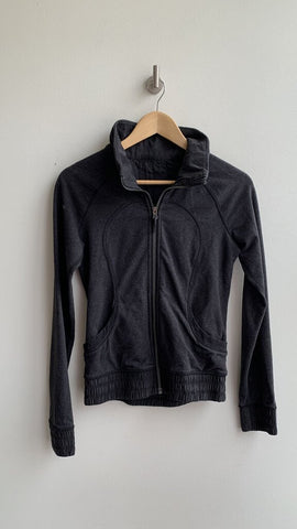 Lululemon Washed Black Zip-Front Dual Fabric Jacket - Size Small (Estimated)