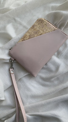 Pixie Mood Light Pink / Shiny Cork Wristlet Wallet Clutch