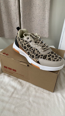 OrthoComfort Tan Leopard Platform Sneaker - Size 42 (11)