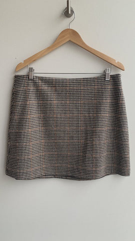 Black Tape Brown Houndstooth Mini Skirt - Size X-Large (NWT)