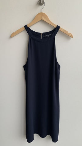 Le Chateau Navy High Neck Sleeveless Dress - Size Small
