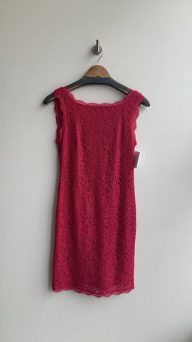 Adrianna Papell Fuschia Sleeveless Lace Dress NWT - Size 6