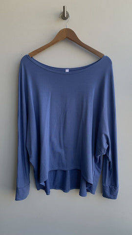 Gilmour Blue Back Seam Long Dolman Sleeve Top - One Size