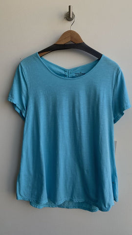 Neon Buddha Bright Blue Back Cut-out Tee - Size Large (NWT)