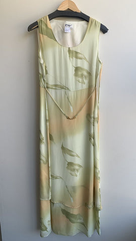 Poems by Esteem Yellow Painted Print Sleeveless Maxi Dress - Size 12