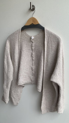 John Galt Oatmeal Cropped Open Front Cardigan - Size Small (Estimated)
