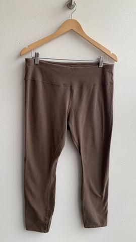 Pact Brown Cotton Cropped Leggings - Size X-Large
