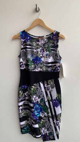 Joseph Ribkoff Black Floral/Paisley Print Sleeveless Dress - Size 8 (NWT)