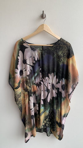 Soyaconcept Daisy Floral Print Sheer Blouse - Size Large