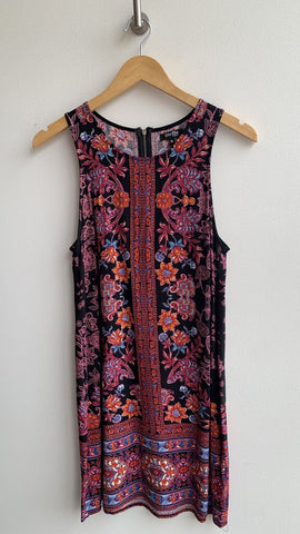 Stella Morgan Black Floral Printed Sleeveless Dress - Size 14 (Fits Small)
