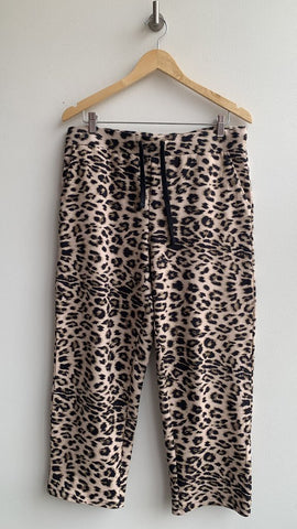 Charlie B Leopard Print Drawstring Waist Lounge Pant - Size Large