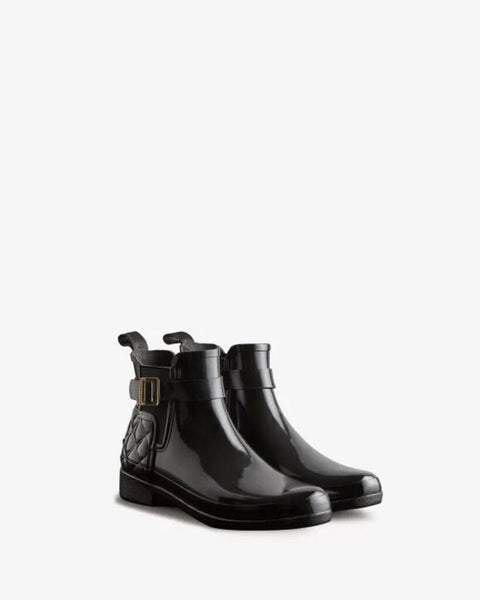 Hunter Slim Fit Quilted Gloss Chelsea Boots
