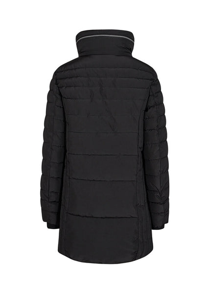 Soyaconcept 'Nina' Black Zipper Detail Puffer Coat