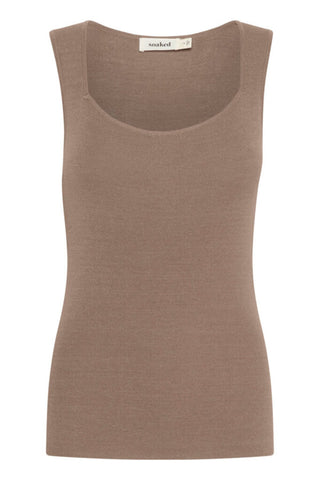 Soaked in Luxury 'Indianna' Sweet Knit Square Neck Tank - Walnut