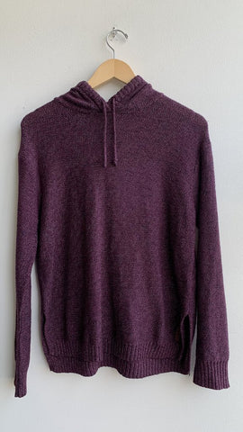 Roots Purple Hathered Knit Hooded Longsleeve Sweater - Size Small