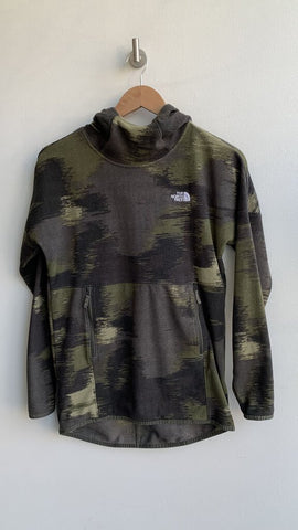 The North Face Green Camo Hooded Fleece Sweater - Size X-Small