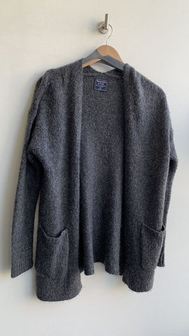 Abercrombie & Fitch Charcoal Open Front Knit Cardigan - Size X-Small