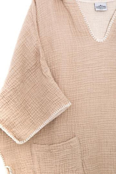 Tofino Towel 'Cocoon' Poncho -Tan