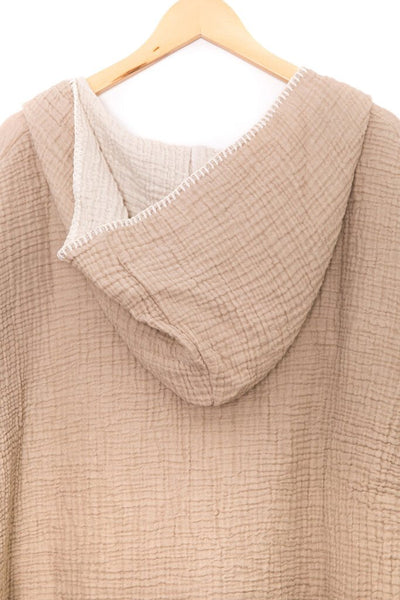 Tofino Towel 'Cocoon' Poncho -Tan