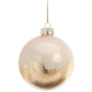 Pink & Gold Foil Ball Ornament