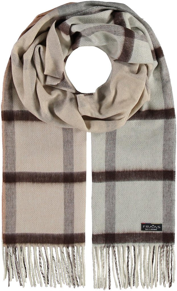 FRAAS Windowpane Block Stripe Reversible Oversized Cashmink® Scarf