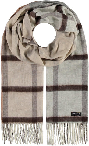 FRAAS Windowpane Block Stripe Reversible Oversized Cashmink® Scarf