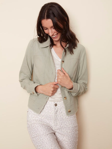 Charlie B Fringed Linen Jacket