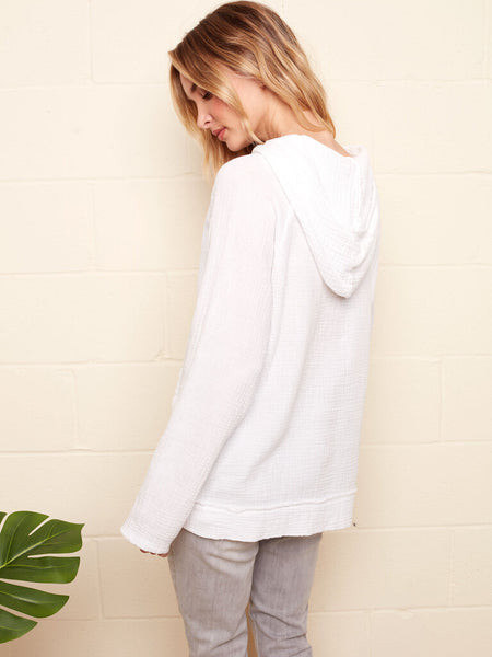 Charlie B White Bubble Gauze Hoodie