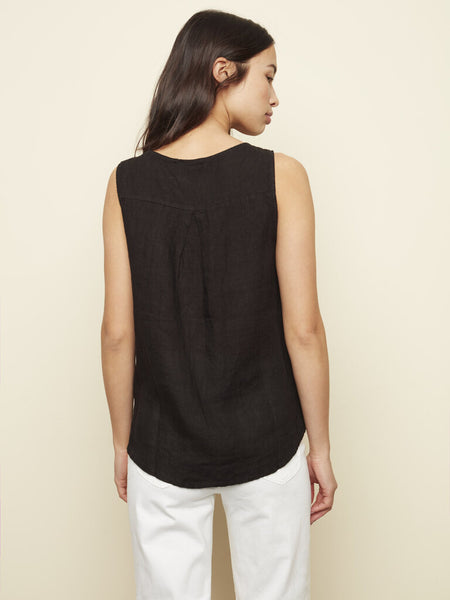 Charlie B Black Linen Tank Top