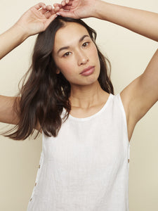 Charlie B White Linen Tank Top