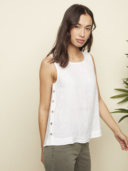 Charlie B White Linen Tank Top