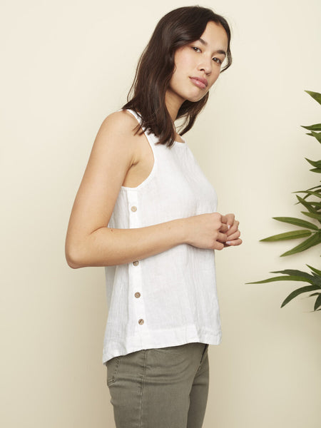 Charlie B White Linen Tank Top