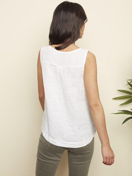 Charlie B White Linen Tank Top