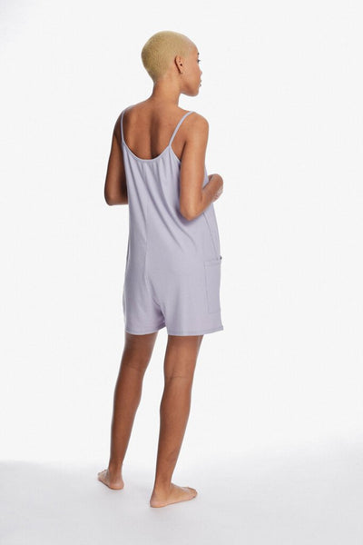 Paper Label 'Carlee' Rib Romper in Quartz