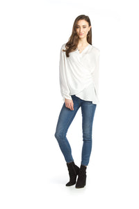 Papillon White Wrap Blouse