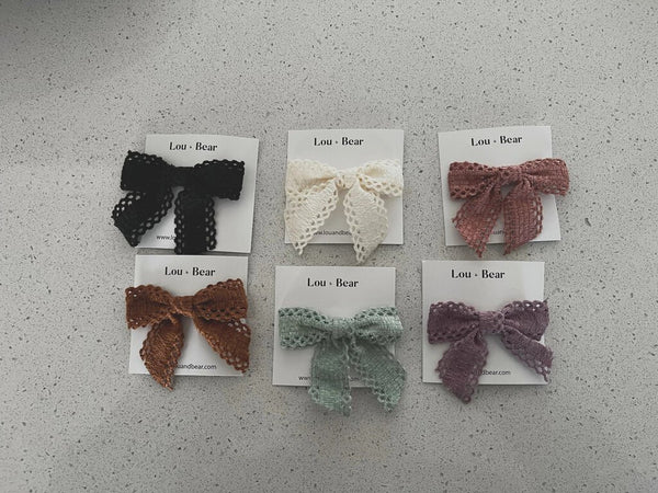 Lou & Bear Crochet Bow Clip