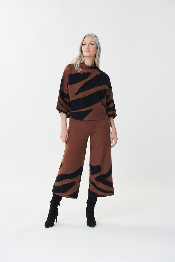 Joseph Ribkoff 223949 Knitted Cropped Wide Leg Pant