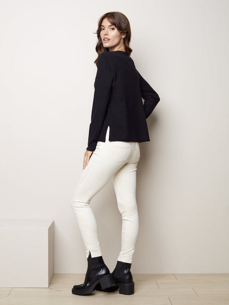 Charlie B V-Neck Sweater - Black