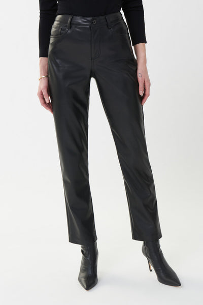 Joseph Ribkoff 223921 Faux Leather Pant - Black