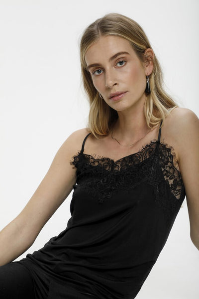 Soaked in Luxury 'Clara' Black Singlet Top