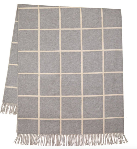 FRAAS Beige Windowpane Cashmink Throw