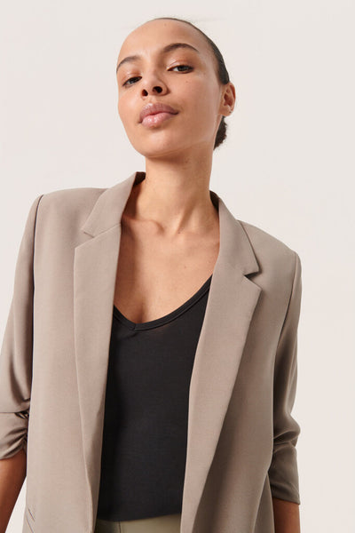 Soaked in Luxury 'Shirley' Blazer - Brindle