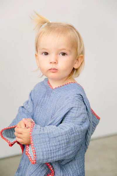 Tofino Towel Kids 'Pebble' Poncho - Indigo