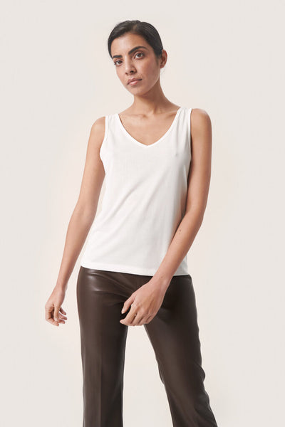Soaked In Luxury 'Columbine' V-Neck Tank - White
