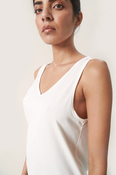 Soaked In Luxury 'Columbine' V-Neck Tank - White