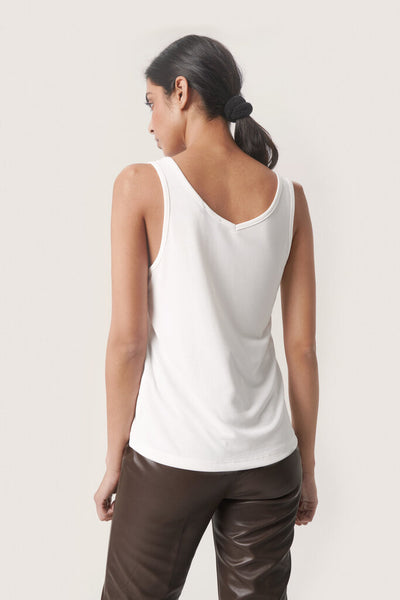 Soaked In Luxury 'Columbine' V-Neck Tank - White