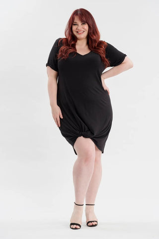 Lav + Kush Knot T-Dress - Black